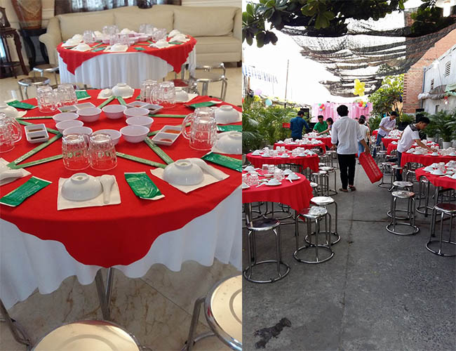Cho thuê bàn ghế ăn cỗ tại Hà Nội - Giá từ 30k - Song Hỷ Wedding